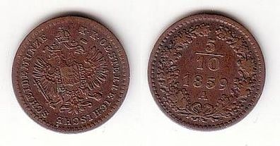 5/10 Kreuzer Kupfer Münze Österreich 1859 A