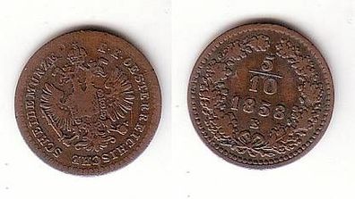 5/10 Kreuzer Kupfer Münze Österreich 1858 B