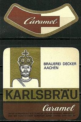 ALT ! Bieretikett Aachener Karlsbräu Brauerei Decker † 1973 Aachen NRW