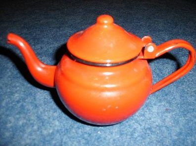 rote kleine Teekanne aus Emaile--0,5 Liter