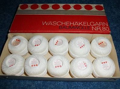 Wäschehäkelgarn Nr.80- 10 Knäuel je 10g