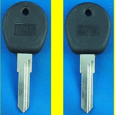 Schlüsselrohling Börkey 1382 mit Kunststoffkopf für verschiedene Audi, VW / AKS, Casi