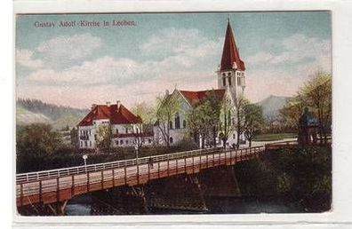 54727 Ak Gustav Adolf Kirche in Leoben in Schlesien um 1910