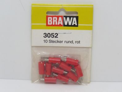 Brawa 3052 - 10 Stecker rund rot - Originalverpackung