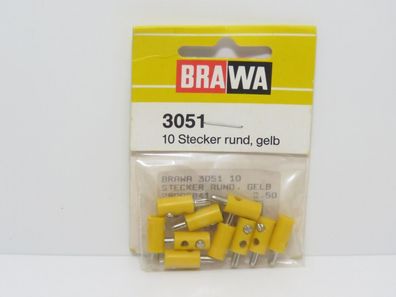 Brawa 3051 - 10 Stecker rund gelb - Originalverpackung