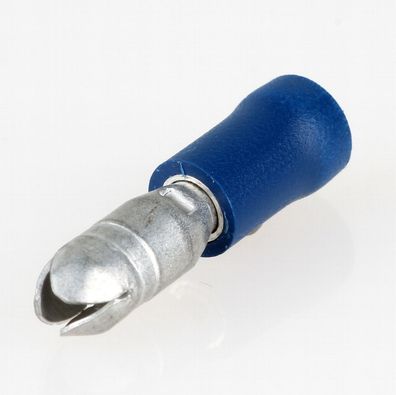 100 x Kabelschuh 5mm Rundstecker blau isoliert für Leitungsquerschnitt 1,5-2,5mm²