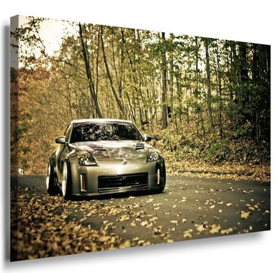 Nissan Wald Herbst Leinwandbild AK Art BilderLeinwand Bild Mehrfarbig Kunstdruck XXL