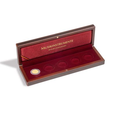 Münzetui Volterra für 5 dt. 50-Euro-Goldmünzen „Musikinstrumente“ in Kapseln (360173)