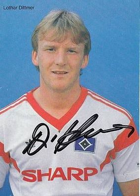 Lothar Dittmer Hamburger SV 1987-88 Autogrammkarte + A32716