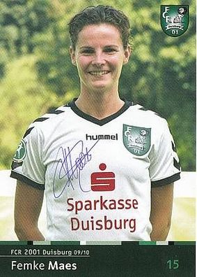 Femke Maes FCR Duisburg 2009-10 Autogrammkarte + A32747