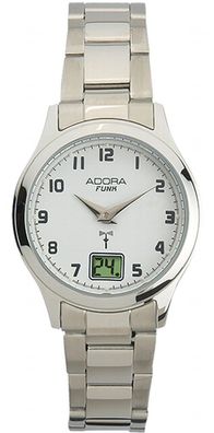 Adora Damenuhr Ø 29mm Funkuhr 5 BAR Edelstahl silberfarben Armbanduhr