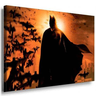 Batman Sonne Fledermaus Leinwandbild / LaraArt Bilder / Mehrfarbig + Kunstdru...