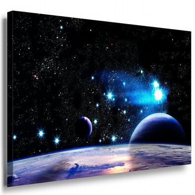Planet Weltraum Leinwandbild AK Art Bilder Mehrfarbig Wandbild Kunstdruck XXL