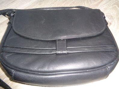 kleine Handtasche/ Schultertasche in schwarz Leder Sybilla