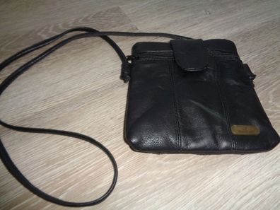 kleine Handtasche/ Schultertasche in schwarz Leder