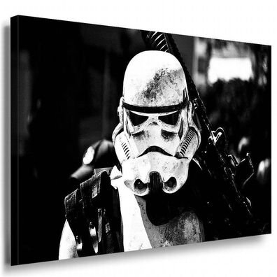 Star Wars Stormtrooper Leinwandbild AK ART Bilder Schwarz-Weiss Wandbild