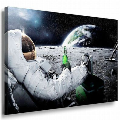 Leinwandbild Astronaut Carlsberg Bier Kosmos AK ART Kunstdruck