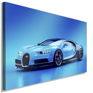 Bugatti Chiron Blau Leinwandbild AK ART Wanddeko Wandbild