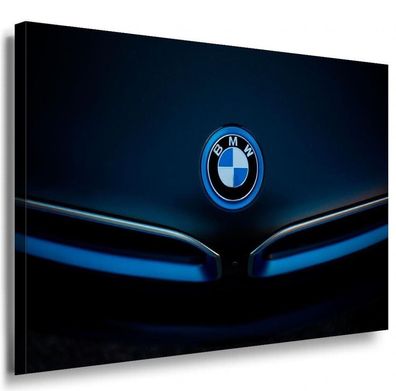 BMW Logo Blau Leinwandbild / AK ART Bilder / Leinwand Bild + Mehrfarbig + Ku...