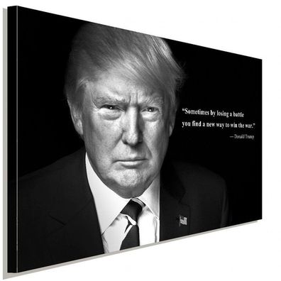 Donald Trump Zitat Schwarz Weiß Leinwandbild LaraArt Studio Wanddeko Wandbild