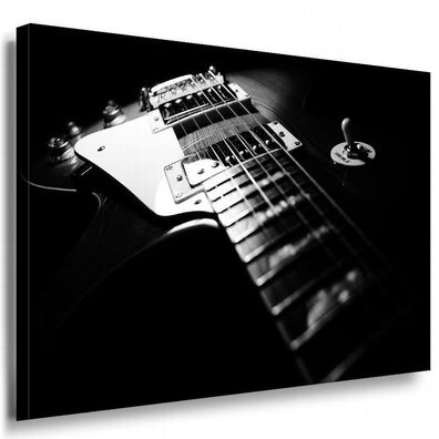 Gitarre Leinwandbild Ak Art Bilder Schwarz Weiß Wandbild TOP Geschenk Deko XXL