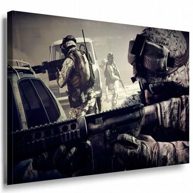 Militär Soldaten Game Battlefield Leinwand LaraArt Bilder Kunstdruck Premium XXL