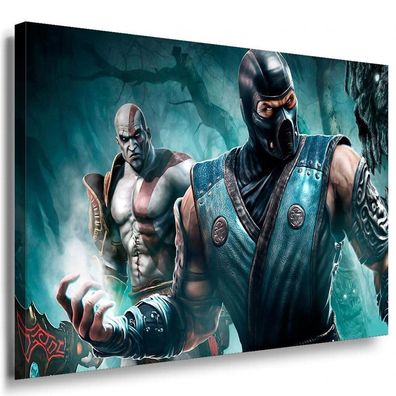 Mortal Combat Kratos Leinwandbild / LaraArt Bilder / Leinwand Bild + Mehrfarb...