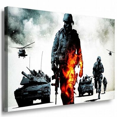 Battlefield Staub Krieg Game Leinwandbild / AK Art Bilder / Leinwand Bild TOPXXL
