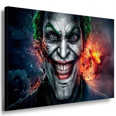 Joker Grinsen Leinwandbild / LaraArt Bilder / Mehrfarbig + Kunstdruck XXL f10