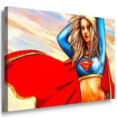 Super Woman Leinwandbild LaraArt Bilder Mehrfarbig Wandbild MARVEL FANART TOP