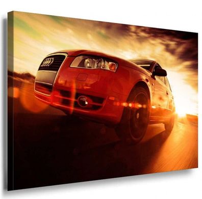 Roter Audi Sonne Leinwandbild / AK Art Bilder / Leinwand Bild + Mehrfarbig