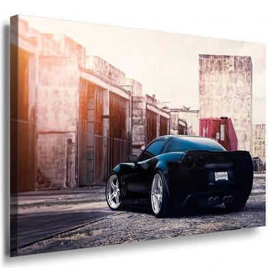 Corvette Beton Style Leinwandbild / AK Art Bilder / Leinwand Bild + Mehrfarbig