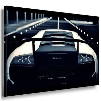 Lamborghini Weiß Sport Leinwandbild / AK Art Bilder / Leinwand Bild + Mehrfarbig