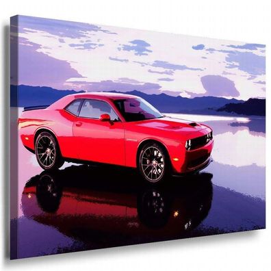 Dodge Challenger Leinwandbild LaraArt Bilder Mehrfarbig Wandbild TOP XXL