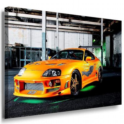 Toyota Supra Leinwandbild AK Art Bilder Mehrfarbig Wandbild TOP XXL Geschenk