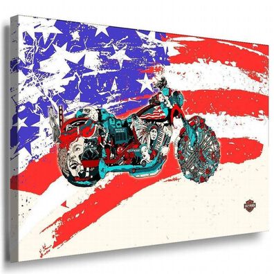 Harley Davidson Advertising Leinwandbild AK Art Bilder Mehrfarbig Wandbild