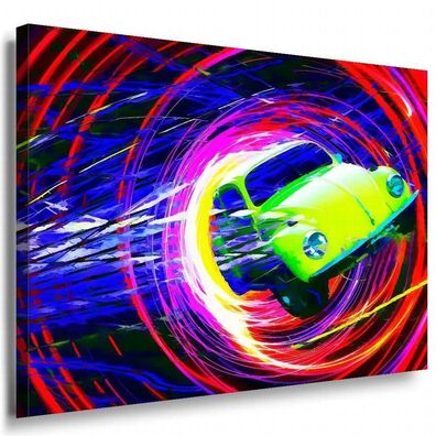 VW Beatle Leinwandbild AK Art Bilder Mehrfarbig Wandbild TOP AUTO XXL