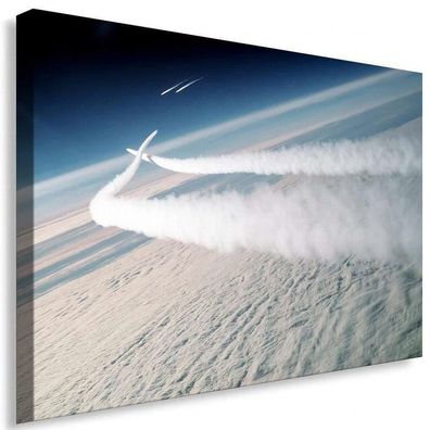 Himmel Kondensstreifen Leinwandbild / AK Art Bilder / Leinwand Bild + Mehrfarbig