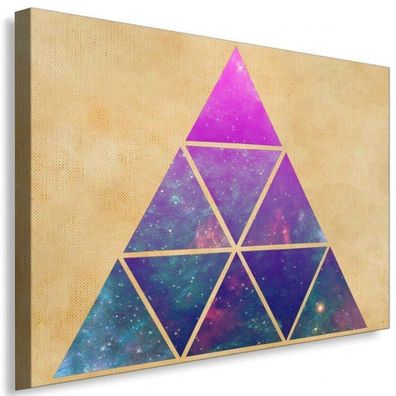 Phyramide Abstrakt Dreieck Leinwandbild / AK Art Bilder Leinwand Bild Mehrfarbig