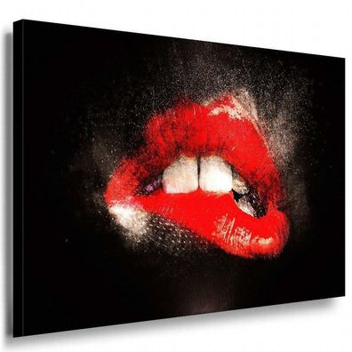 Lippen Abstrakt Leinwandbild AK Art Bilder Mehrfarbig Wandbild TOP XXL Geschenk
