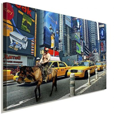 Putin auf Pferd Times Square Leinwandbild AK ART Wanddeko Wandbild MAde in GER