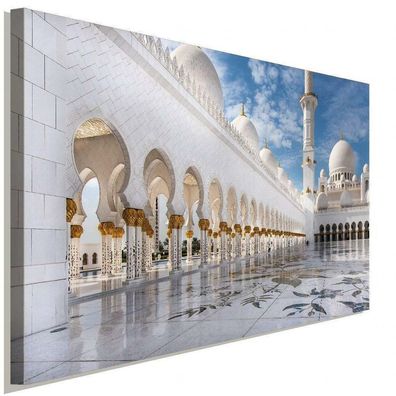 Abu Dhabi Weiße Moschee Orient Islam Leinwandbild AK ART Wanddeko Wandbild XXL