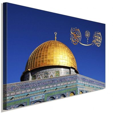 Al-Aqsa Moschee Jerusalem Gold Islam Hadith Leinwandbild AK ART Wanddeko TOP XXL