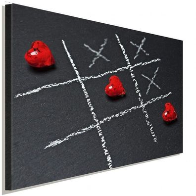 LOVE Tic-Tac-Toe Romantik Leinwandbild AK ART Wanddeko Wandbild Made in Germany