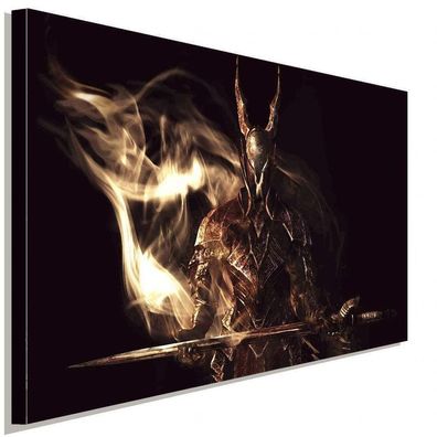 Dark Souls Kämpfer Sepia AK Art Bilder Premium Kunstdruck Leinwandbild Wandbild