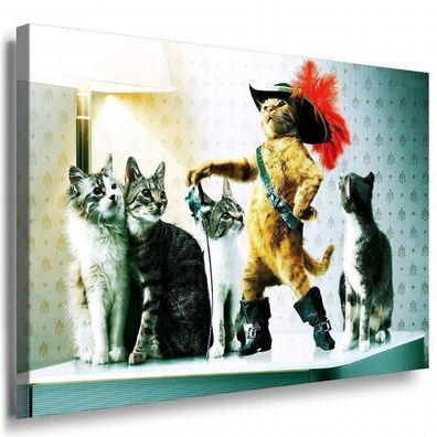 Der gestiefelte Kater Leinwandbild AK Art Bilder Mehrfarbig Wandbild Kunstdruck