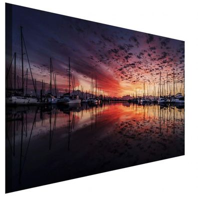 Sonnenuntergang Yacht Leinwandbild AK Art Bilder Wanddeko Wandbild Kunstdruck