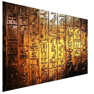Hieroglyphen Ägypten Gold Leinwandbild AK Art Bilder Wanddeko Wandbild TOP XXL