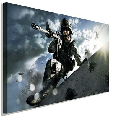 Battlefield Soldat Army Leinwandbild AK Art Bilder Wanddeko Wandbild Kunstdruck