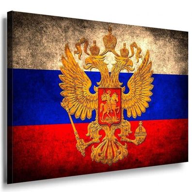 Flagge Russland Leinwandbild / AK Art Bilder Leinwand Bild Mehrfarbig Kunstdruck